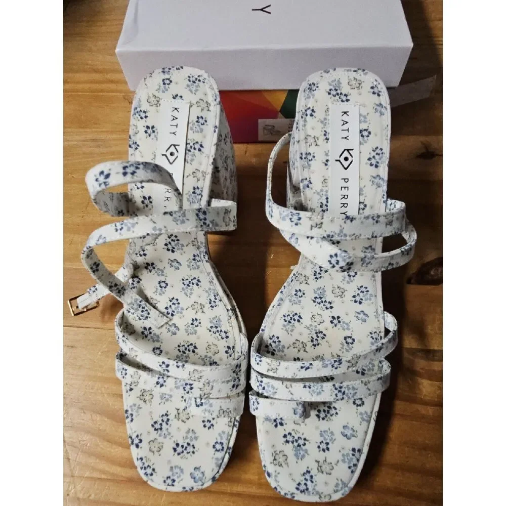 Katy Perry Women's The Meadow Classic‎ Platform, Navy Multi, 9.5M